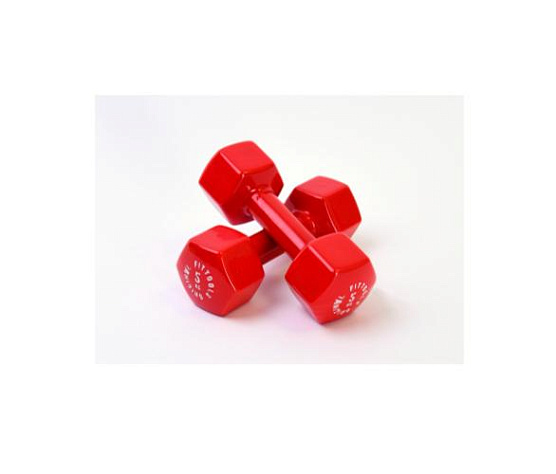 Гантель в виниловой оболочке Original FitTools 5 кг красный фото1