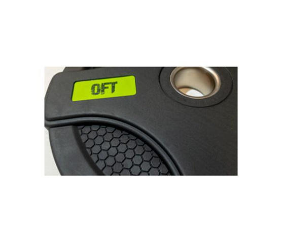 Диск олимпийский обрезиненный Original FitTools 20 кг черный с двумя хватами фото2