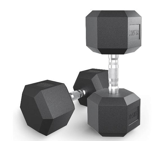 Гантель гексагональная обрезиненная Unix Fit 22,5 кг / шт.