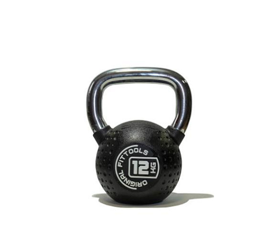 Гиря Original FitTools Гиря 12 кг с хромированной ручкой полиуретановая (CPU)