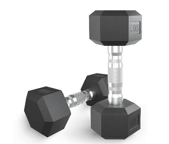 Unix Fit Гантель гексагональная обрезиненная 5 кг / шт.
