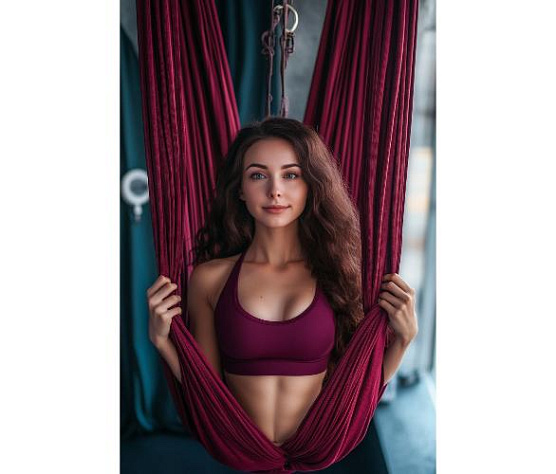 Йога гамак Targex, бордовый