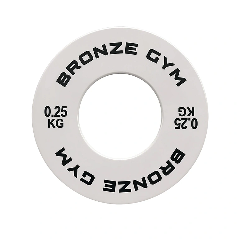 Диск калиброванный для пауэрлифтинга белый Bronze Gym 0,25 кг — фото 1