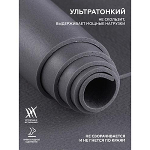 Купить Original FitTools Коврик для йоги 2.5 мм серый в сумке с ремешком в Москве