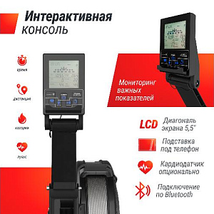 Купить Гребной тренажер Unix Fit Air Rower-X Black в Москве