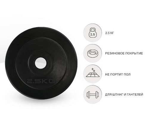 Диск обрезиненный Unix Fit 2.5 кг, 25 мм