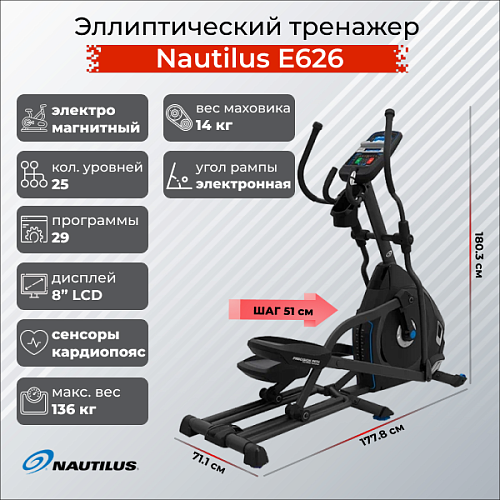 Эллиптический тренажер Nautilus E626 Купить Эллиптический тренажер Nautilus E626 в Москве