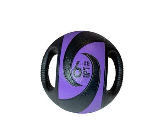 Мяч тренировочный медицинбол с хватами Original FitTools 6 кг