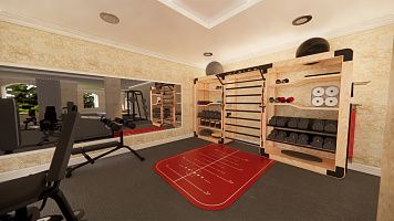 Оснащение тренажёрами спортивного зала на Новой Риге