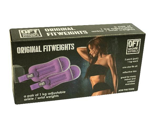 Утяжелители Original FitTools 2 кг сиреневые (пара)