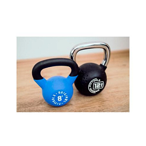 Купить Гиря Original FitTools Гиря 20 кг с хромированной ручкой полиуретановая (CPU) в Москве