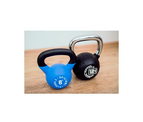 Гиря полиуретановая с хромированной ручкой Original FitTools CPU 28 кг фото3