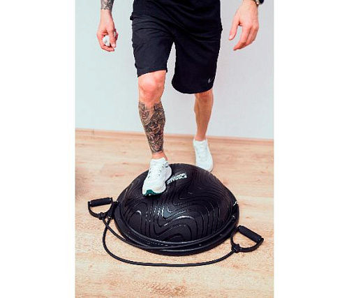 Полусфера гимнастическая надувная Original FitTools R3 с эспандерами и насосом