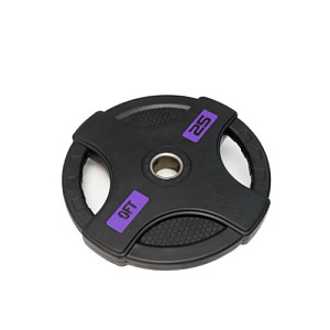 Купить Original FitTools Диск олимпийский обрезиненный черный с двумя хватами 25 кг в Москве