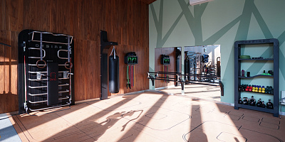 Спортивный зал под ключ для экоотеля «Изумрудный лес»