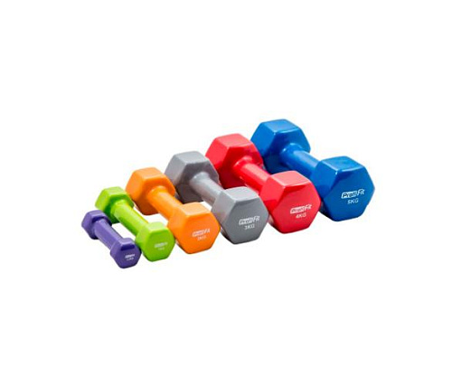 Купить Гантель в виниловой оболочке Original FitTools PROFI-FIT 1 кг в Москве