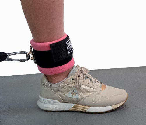 Ремень для тренировки мышц бедра и ягодиц регулируемый Original FitTools (F0-кольцо) розовый