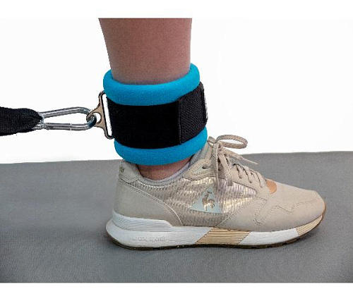 Ремень для тренировки мышц бедра и ягодиц регулируемый Original FitTools (F0-кольцо) синий