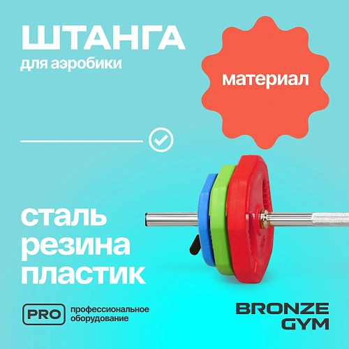 Штанга для аэробики Bronze Gym БОДИПАМП (гриф,весовые диски 2x1,25кг,2x2,5кг,2x5кг,пара замков)