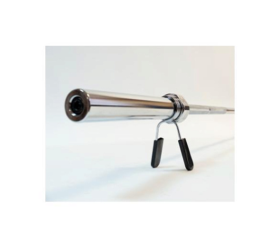 Гриф олимпийский прямой Rebel Fitness хромированный 72 с замками фото2