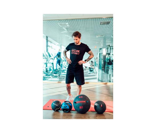 Мяч тренировочный Original FitTools 4 кг черный