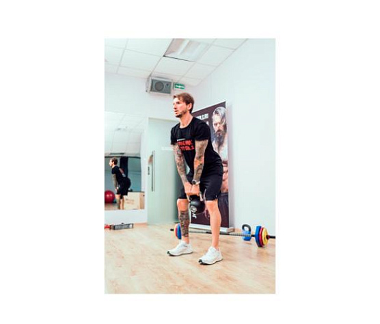 Гиря полиуретановая с хромированной ручкой Original FitTools CPU 28 кг фото5