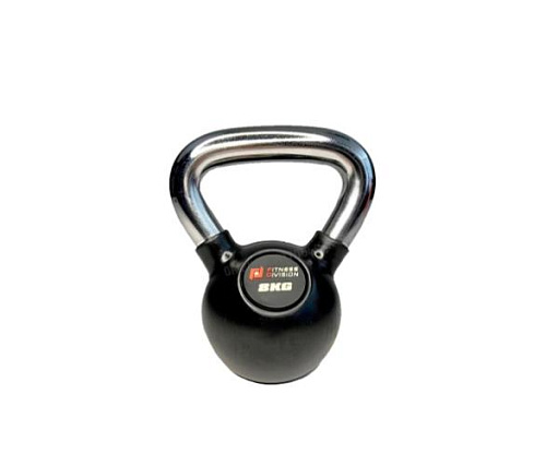 Гиря обрезиненная с хромированной ручкой Original FitTools 8 кг Купить Гиря обрезиненная с хромированной ручкой Original FitTools 8 кг в Москве