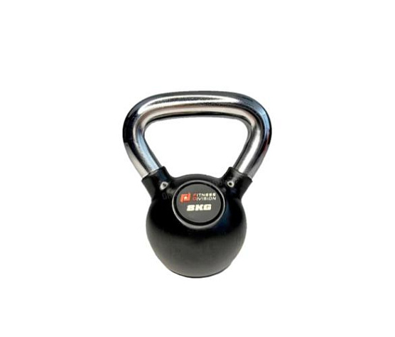 Гиря обрезиненная с хромированной ручкой Original FitTools 8 кг