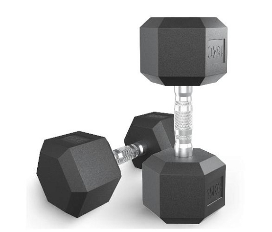 Гантель гексагональная обрезиненная Unix Fit 15 кг / шт.