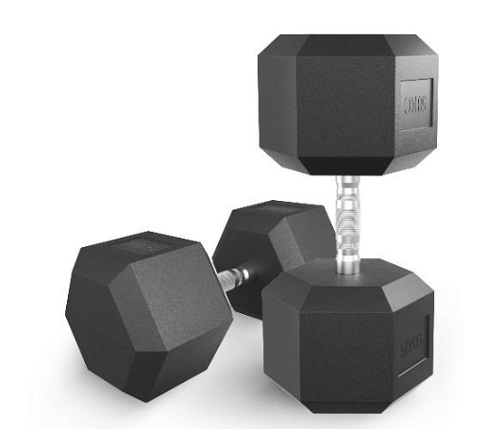 Гантель гексагональная обрезиненная Unix Fit 50 кг / шт.