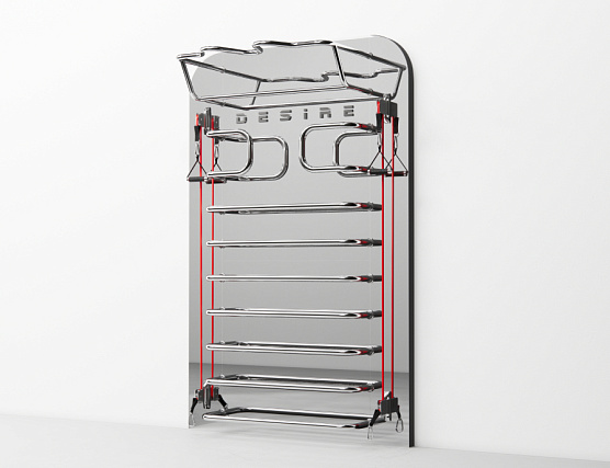 Многофункциональный комплекс с зеркальной стенкой и элементами из нержавеющей стали Desire Prime Vision