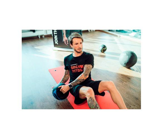 Мяч тренировочный медицинбол с хватами Original FitTools 7 кг фото11