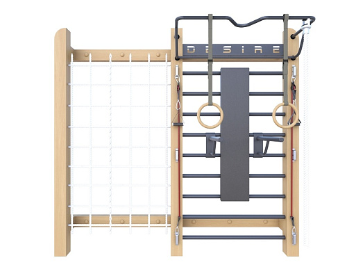 Шведская стенка с брусьями, скамьей, веревочной лестницей и амортизаторами Desire Eco Plus Family Купить Шведская стенка с брусьями, скамьей, веревочной лестницей и амортизаторами Desire Eco Plus Family в Москве