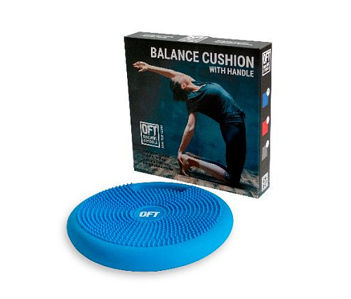 Подушка массажно-балансировочная с ручкой Original FitTools синяя
