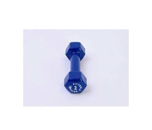 Гантель в виниловой оболочке Original FitTools 2 кг синий