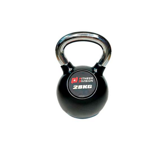 Гиря обрезиненная с хромированной ручкой Original FitTools 28 кг