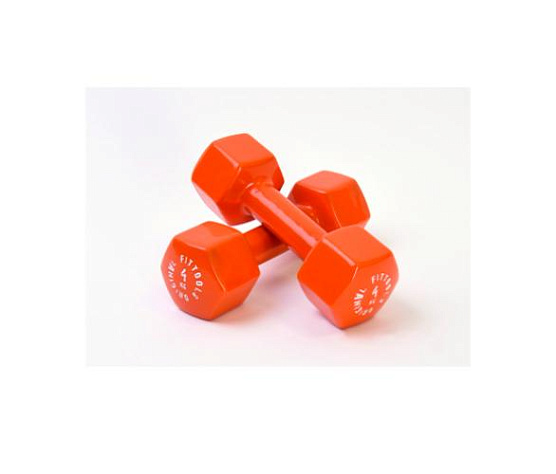 Гантель в виниловой оболочке Original FitTools 4 кг оранжевый фото1