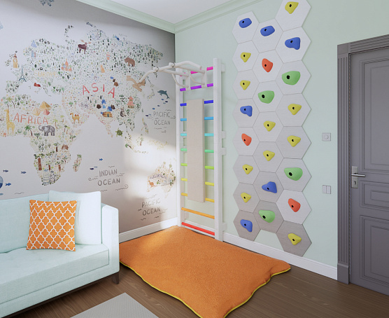 Суперкомпактная шведская стенка со встроенным турником Desire Compact Base фото5