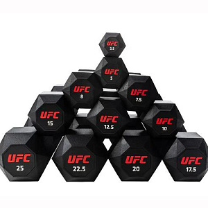 Купить UFC Комплект обрезиненных октагональных гантелей 5 пар от 10 до 20кг Octagon Dumbbell в Москве