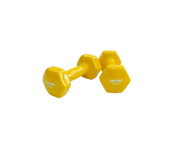 Гантель виниловая Original FitTools 3 кг для групповых программ фото1