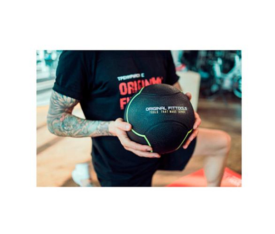 Мяч тренировочный Original FitTools 10 кг черный фото7
