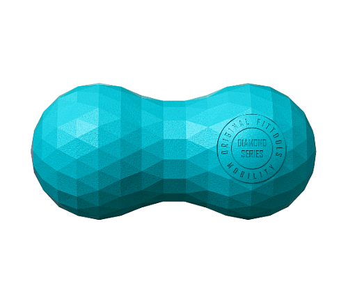 Набор из двух массажных мячей с кистевым эспандером Original FitTools бирюзовый