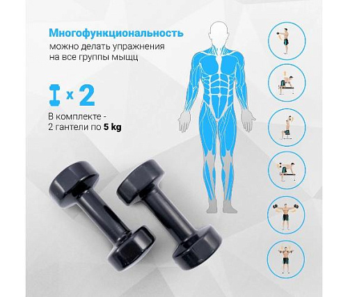 Гантели цветные Livepro LP8076-5 (пара)