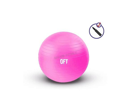 Гимнастический мяч Original FitTools 55 см фуксия с насосом