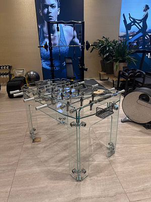 Настольный футбол из стекла GoldGym Derby Glass