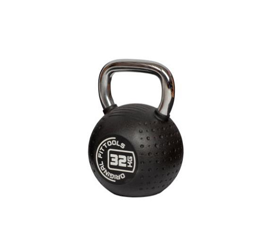 Гиря полиуретановая с хромированной ручкой Original FitTools CPU 32 кг фото2