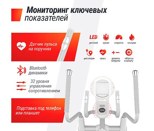 Эллиптический тренажер Unix Fit MV-850 (Manual Incline, Mirror)