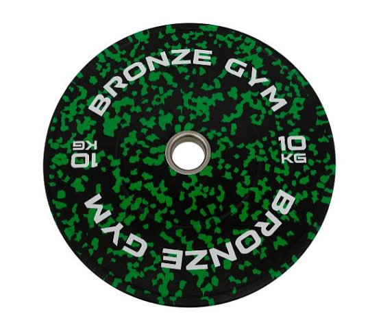 Bronze Gym Диск бамперный камуфляж зеленый 10 кг