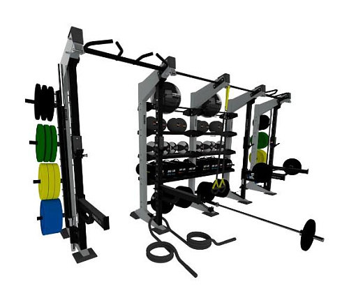 Функциональная стойка 4-модульная Torque X-Create XCFW-4M-X1-05 (односторонняя комплект X1, платинум)