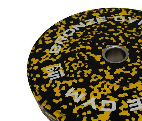 Диск бамперный Bronze Gym камуфляж желтый 15 кг